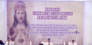 Peringatan Kristus Raja Semesta Alam dan Orang Muda Sedunia Warnai Pelantikan DPP-DKP Paroki Tataaran